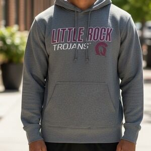 Little Rock Trojans Gray Hoodie Pullover Sweatshirt Mens M PEL-ATHLETIC